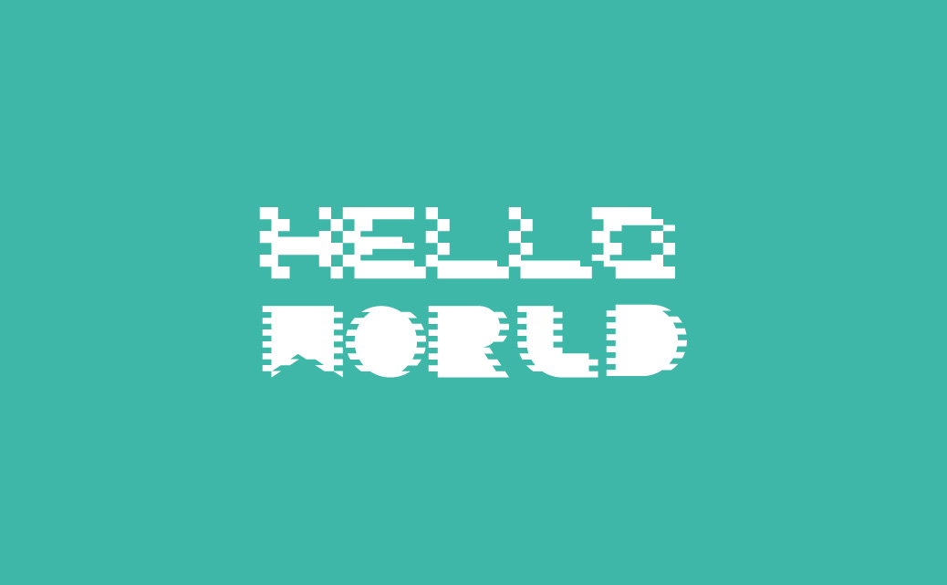 Helow World distorted text.