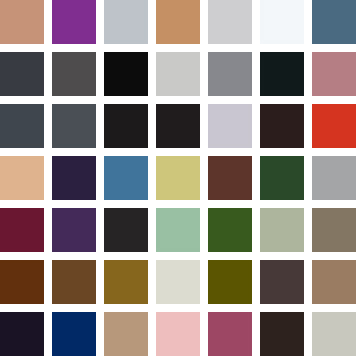 Grid of assorted colour swatches showing Bryte’s extended palette.