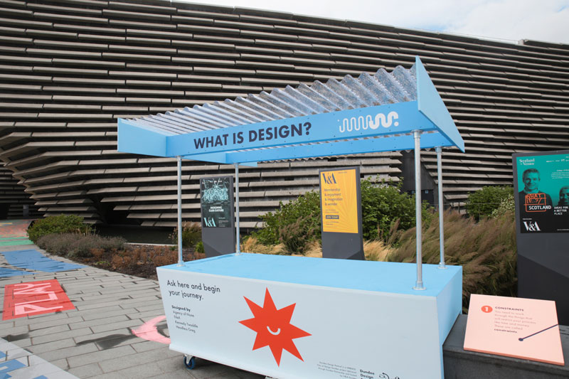 Kiosk at the V&A Dundee to explain What is Design?