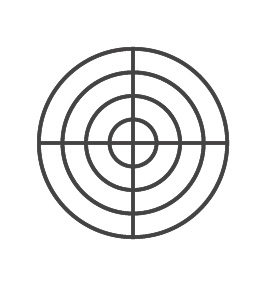Circle target style grid.